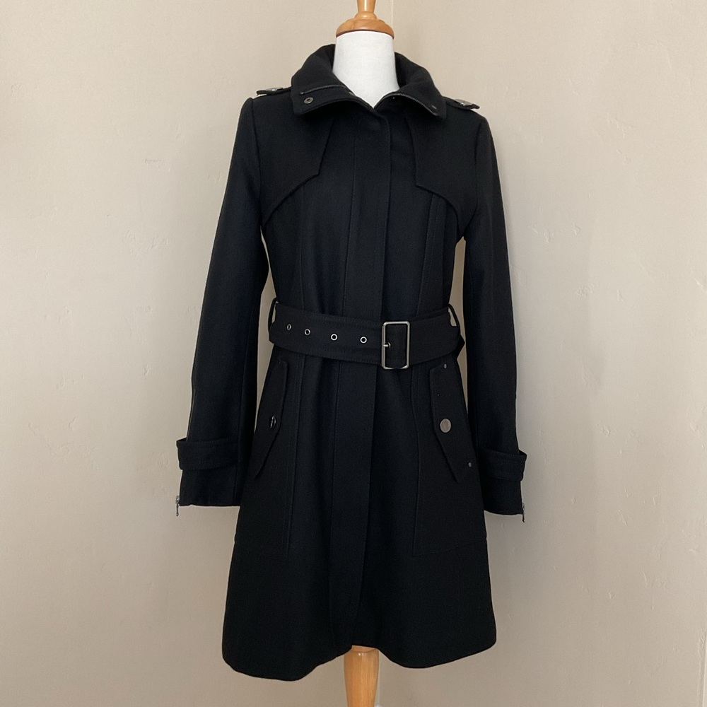 Kenneth Cole Women’s Coat Black Wool Size 8